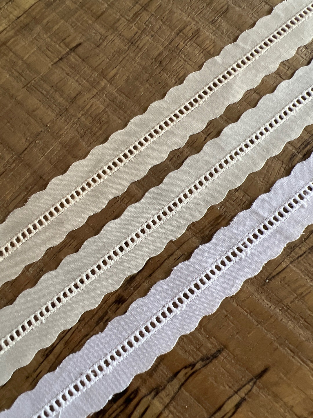 Swiss Entredeux White Champagne or Ecru Heirloom Sewing Notion Lace