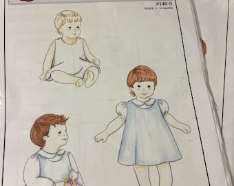 Creations by Michie #140-S or #140-L Jumper Blouse Pattern Size 3-24 months or 2-6  years Dress and Blouse
