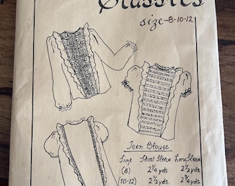 Maggie's Classics Teen Blouse Pattern Size 8-10-12 (353) Short Sleeve Long Sleeve Heirloom Lace