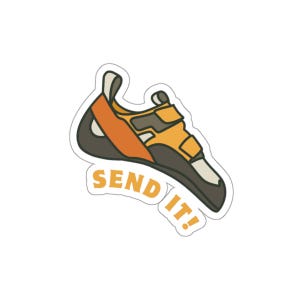 Stuur het! | Waterbestendige buitensticker | Cadeaus voor bergbeklimmers | Sticker boulderen