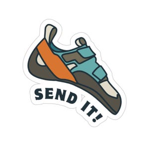 Stuur het! | Transparante waterdichte buitensticker | Cadeaus voor bergbeklimmers | Sticker boulderen