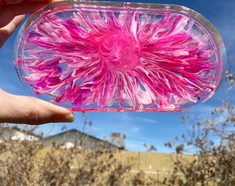 Trinket Tray, Oval Tray, Trinket Dish, Rolling Tray, Handcrafted Tray, Resin Tray, Catch All Tray, Soap Dish, Coaster, Handmade Gifts