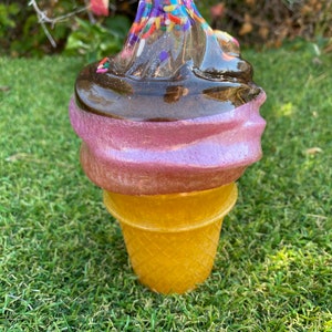 Ice Cream Cone Jar, Jars with Lids, Stash Jar, Storage Container, Resin Jar, Handmade Resin Jar, Trinket Jar, Customizable, Gifts, Ice Cream
