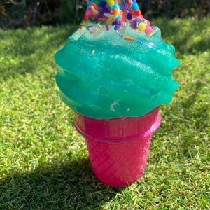 Ice Cream Cone Jar, Jars with Lids, Stash Jar, Storage Container, Resin Jar, Handmade Resin Jar, Trinket Jar, Customizable, Gifts, Ice Cream