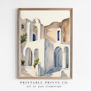 Santorin Kirche | Griechenland| Vintage Bauernhaus druckbare Drucke Herunterladbare DRUCKBARE digitale Kunst