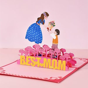 Best Mom 3D Pop-up Card for moms, Mother's day, birthday
