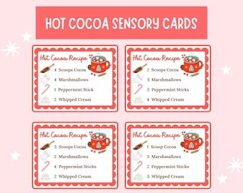 Hot Cocoa-Themed Sensory Bin Cards Christmas Sensory Bin Fine Motor Learning Activity Printable
