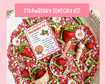 Strawberry-Themed Sensory Bin Berry Fine Motor Learning Activity Screen Free Preschool Kids Gift
