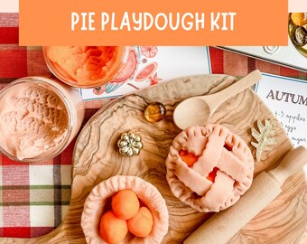 Pie-Themed Playdough Kit Fall Sensory Bin Harvest Fine Motor Learning Activity Screen Free Preschool Kids Gift