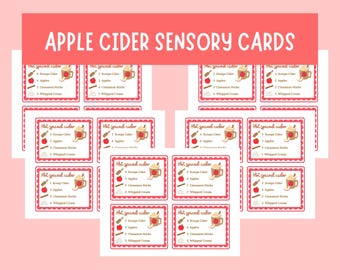 Apple Cider-Themed Sensory Bin Cards Apple Farm Fine Motor Learning Activity