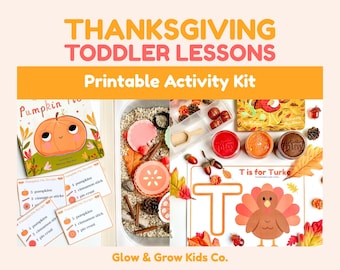 Thanksgiving Toddler Activity Kit Turkey Sensory Bin Homeschool Curriculum Printable Fall Lessons (Digital Download)