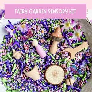 Fairy Garden-Themed Sensory Bin Butterfly Fine Motor Learning Activity Screen Free Preschool Kids Gift