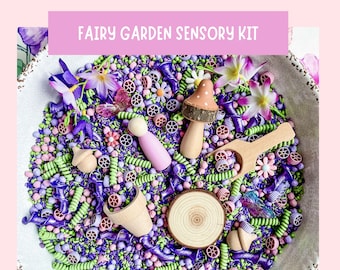 Fairy Garden-Themed Sensory Bin Butterfly Fine Motor Learning Activity Screen Free Preschool Kids Gift