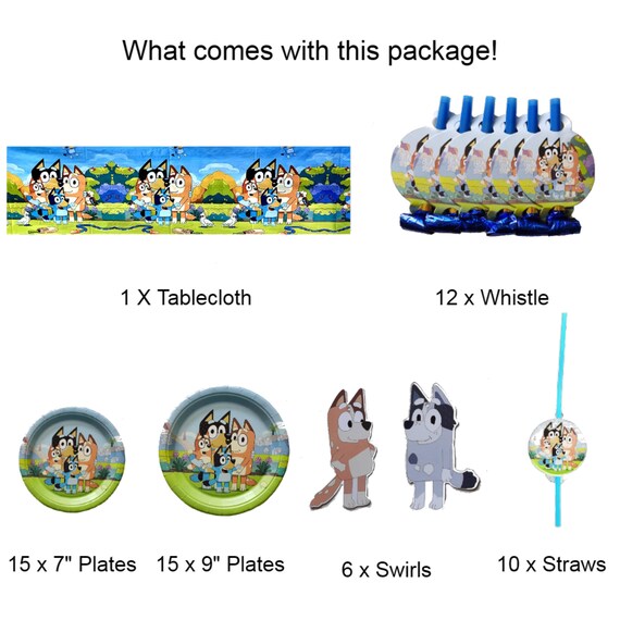 Dog Birthday Party Decorations Set - 60 Pcs Cartoon Theme Supplies With Banner, Balloons, Plates