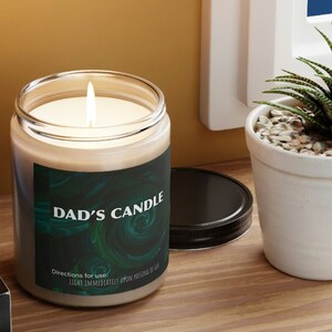 Funny Dad Gift Candle: 9oz Vegan Soy Coconut Wax, Cinnamon Stick or Vanilla