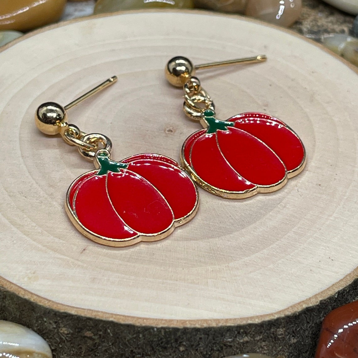 Thanksgiving Maple Leaf Earrings - Red Pumpkin & Turkey Dangle Earrings For Holiday Season
