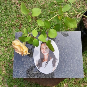 FOTO DE PORCELANA, Tarjeta de foto de cerámica, Tarjeta de porcelana OVAL, Foto de pintura de cerámica de porcelana ovalada personalizada para cualquier ocasión conmemorativa