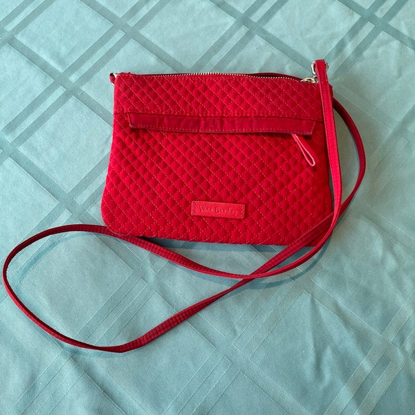 women's, cross body, purse, twill, Vera Bradley, red