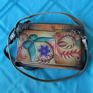 Bolso vintage de piel italiana Anuschka