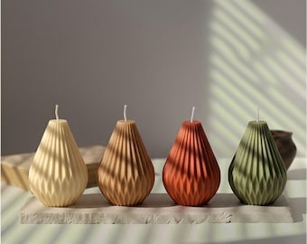 Świeca w kształcie latarni z wysokim żebrowaniem | Rzeźbiona świeca z wosku sojowego | Świeca origami | Nowoczesny wystrój domu | Pomysł na prezent