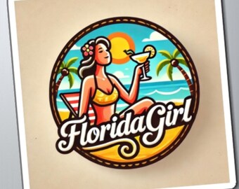 Florida Girl Retro Digital Art