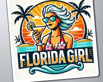 Florida Girl Retro Digital Art