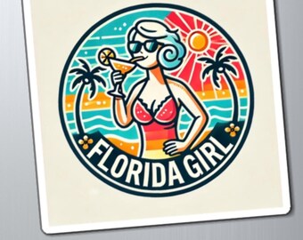 Florida Girl Retro Digital Art