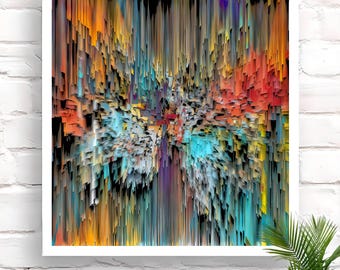 Vibrant Abstract Art Print, Modern Colorful Wall Decor (Digital Download)