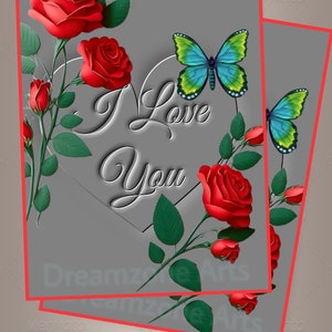 Printable Card Template I Love You Template Card Digital Png Image High ...