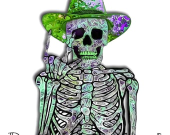 Skeleton Clipart PNG | Spooky Halloween Illustration, Sublimation Art (Digital Download)