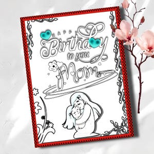 Mom&#39;s special birthday card, love design birthday card, Personalized Birthday Card, Handmade Birthday Cards, unique birthday cards.