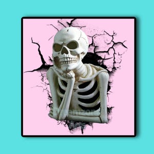 Skeleton 3d wall art PNG SVG image file hd quality print, classic artwork digital download | Halloween home wall decor | Dreamzone Arts