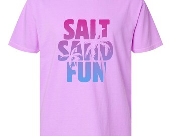 Salt Sand Fun Comfort Colors® T-Shirt | Beach Shirt | Palm Tree Graphic Tee | Summer Vibes