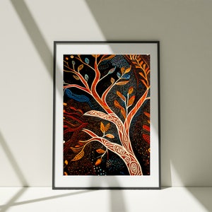 Aboriginal Inspired Painting / Digital Print / Indigenous Australian Artwork / Free resizing