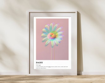 Minimalist Daisy Flower Print: Modern Botanical Art