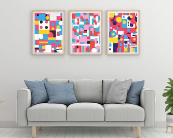 8 Geometric Wonders Pop Art Wall Art Collection