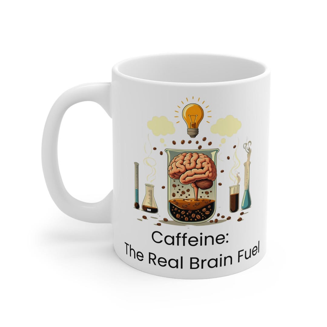 Brain Fuel Mug, Caffeine Coffee Cup, Gift for Students, Science Lovers ...
