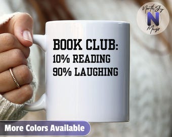 Funny Book Club Mug, Reading Mug for Teachers, Librarians, Book Lovers, Vintage Coffee Mug for Book Club Members, RB13