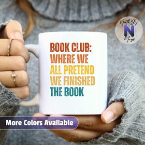 Book Club Mug, Cozy Coffee Mug for Readers, Gift for Teachers, Librarians, Book Lovers, Vintage Style Mug for Book Club Enthusiasts, RB11