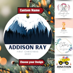 Personalized Baby&#39;s First Christmas Ornament 2023, Baby Girl Ornament, Baby Girl Gift, 1st Xmas Keepsake, Child Christmas Ornament, CO01