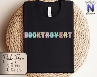 Booktrovert Shirt, Funny Tee for Book Lovers, Cozy T-Shirt for Readers, Perfect Gift for Introverts and Bookworms, RB59