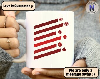 Funny Dungeons and Dragons Mug, D&D Mug, Nerdy DND Cup, DnD Glass Present, Roleplaying Game Mug, D20 Dice, Dungeon Master Gift, DD27
