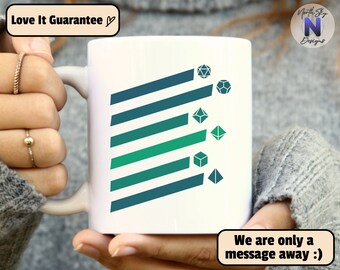 Funny Dungeons and Dragons Mug, D&D Mug, Nerdy DND Cup, DnD Glass Present, Roleplaying Game Mug, D20 Dice, Dungeon Master Gift, DD26