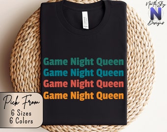 Game Night Queen, Funny Game Night Shirt, Game Night Host Gift, Funny Nerd Gamer Present, Game-themed Shirt, Best Game Night T-shirt, GN06