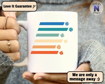 Funny Dungeons and Dragons Mug, D&D Mug, Nerdy DND Cup, DnD Glass Present, Roleplaying Game Mug, D20 Dice, Retro Dungeon Master Gift, DD25