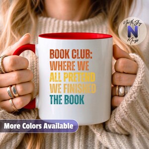 Book Club Mug, Cozy Coffee Mug for Readers, Gift for Teachers, Librarians, Book Lovers, Vintage Style Mug for Book Club Enthusiasts, RB11
