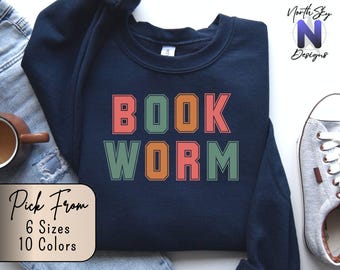 Book Worm T-Shirt – Reading Shirt for Book Lovers, Cute Graphic Tee for Introverts, Teachers, or Librarians, Book Club Gift for Her, RB06