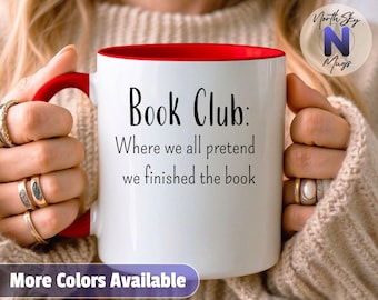 Funny Book Club Mug, Coffee Mug for Readers, Gift for Librarians, Teachers, Book Lovers, Cozy Vintage Mug for Book Club Members, RB10