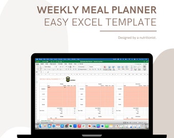 Aesthetic Weekly Meal Planner Excel