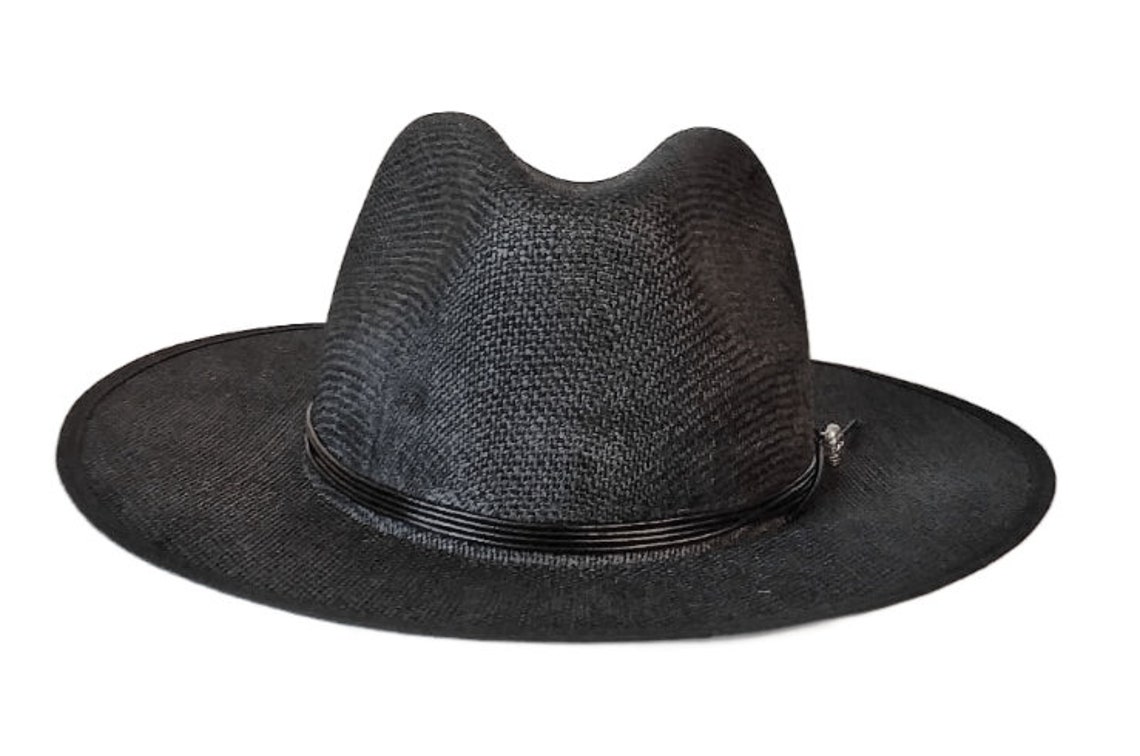 Custom Mens Summer Black Hat, Summer Rocker Fedora, Mens Goth Style Sun ...